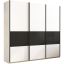 Шкаф-купе Широкий Прайм 3-х дверный (3 секции ДСП/стекло черное)